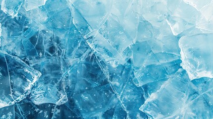 Ice Texture Cracks Surface with Abstract Winter Ice Background. AI generated illustration