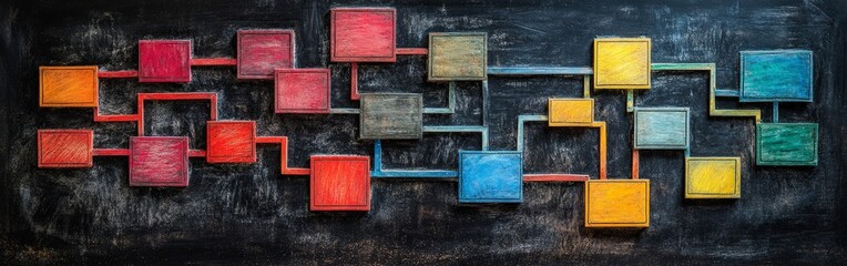 Chaotic Organizational Decision Tree on Chalkboard