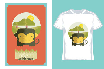 nature t-shirt design and illustration