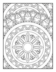 Mandala Coloring Book For Adult. Mandala Coloring Book. coloring page for children and adults.. Ornamental mandala adult coloring book page.