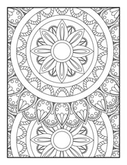 Mandala Coloring Book For Adult. Mandala Coloring Book. coloring page for children and adults.. Ornamental mandala adult coloring book page.