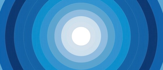 Abstract art with blue concentric circles fading from light to dark towards the edges.