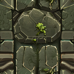 Fototapeta premium Seamless medieval fantasy tile floor texture