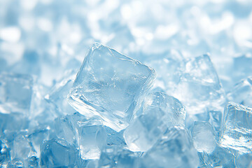 Obraz premium Close-Up of Clear Ice Cubes - art of lithotherapy