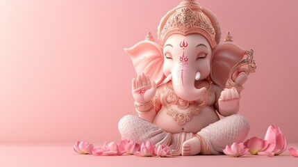 Ganesh Chaturthi Lord Ganesha Festival With Copy Space Clean And Minimal Banner Template Design