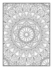 Mandala Coloring Book For Adult. Mandala Coloring Book. Ornamental mandala adult coloring book page.