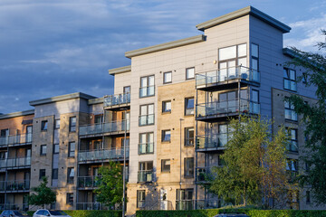 Modern high rise flats at new development