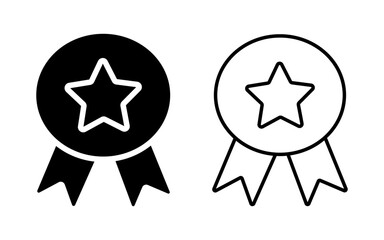 Collection of Award or Certification icon vector Illustration. Education Symbol