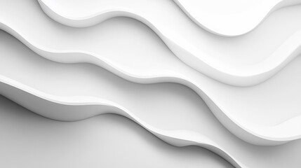 Fototapeta premium Abstract White Wavy Background with Smooth Curves
