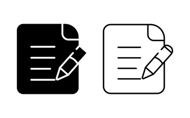 Set of exam test icons in line and filled vector illustration. Education sign