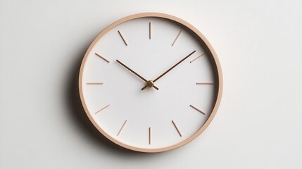 A minimalist clock with clean lines and simple design, perfect for time-related compositions, minimalist clock, clipart, white background