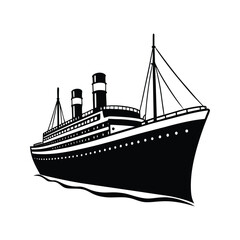 a silhouette of a Titanic Ship vector illustration

