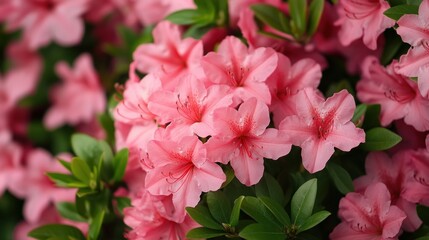 A bush full of bright pink azalea