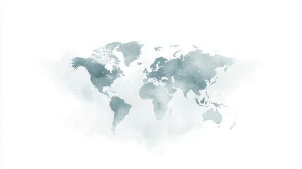 A watercolor painting of the world with the continents of Africa, Asia, Europe