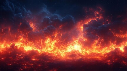 dramatic explosion border with billowing dark smoke and glowing red lava intense heat radiates from the fiery edges creating a stark contrast against a shadowy background