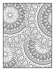 coloring page for children and adults.. Ornamental mandala adult coloring book page.