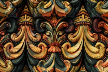 A close-up shot of a wall featuring multiple designs, textures and patterns