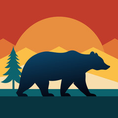 California Bear art vector illustration