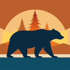 California Bear art vector illustration