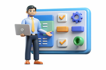 Remote Work Essentials: Laptop and Smartphone on White Background with Clean Modern Setup for Flexible Workspace - Stock Photo Concept