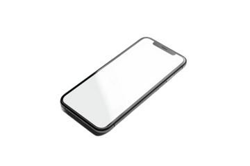 Professional Smartphone Screen Mockup with Open Blank Area Isolated on Transparent Background