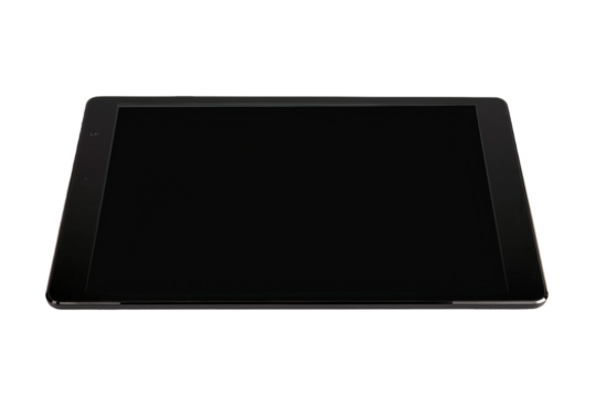 Modern Tablet with Clear Blank Screen Isolated on Transparent Background