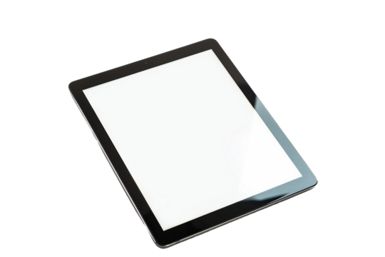 Professional Tablet Device with Unoccupied Display Isolated on Transparent Background