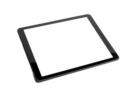 Elegant Tablet with Unused Screen Area Isolated on Transparent Background