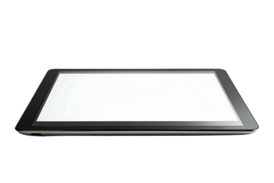 High-Resolution Tablet Device with Blank Interface Isolated on Transparent Background