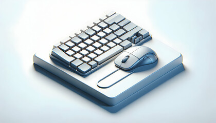 3D Icon Keyboard and Mouse Vector Image for Tech-Savvy Home Office