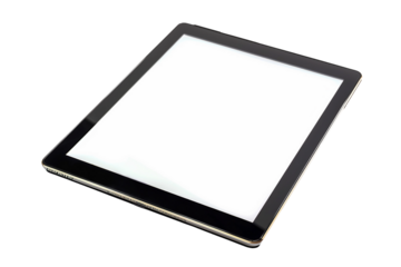 Sleek Touchscreen Tablet with Blank Interface Isolated on Transparent Background