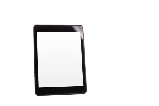 Sleek Touchscreen Tablet with Blank Interface Isolated on Transparent Background