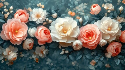 elegant floral wallpaper number 9 formed by delicate blooms soft pastel hues celebrate femininity botanical motifs intertwine with modern design