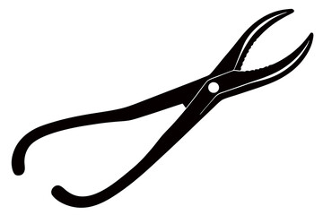 Dental Forceps on a White Background art vector illustration