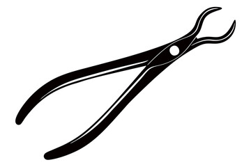 Dental Forceps on a White Background art vector illustration
