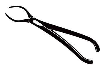 Dental Forceps on a White Background art vector illustration