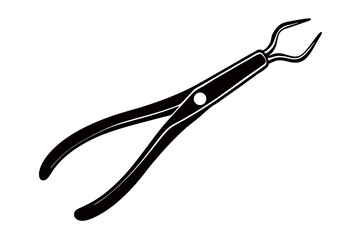 Dental Forceps on a White Background art vector illustration