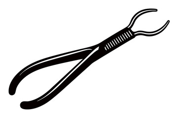 Dental Forceps on a White Background art vector illustration