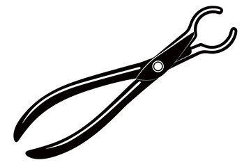 Dental Forceps on a White Background art vector illustration