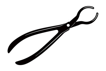 Dental Forceps on a White Background art vector illustration