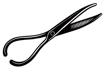 Dental Forceps on a White Background art vector illustration