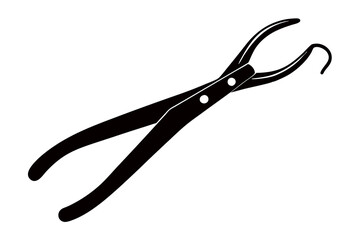 Dental Forceps on a White Background art vector illustration