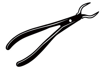 Dental Forceps on a White Background art vector illustration