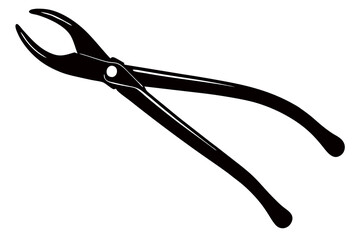 Dental Forceps on a White Background art vector illustration