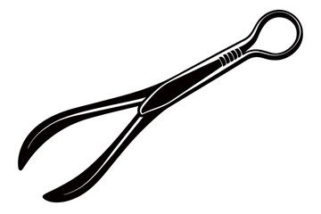 Dental Forceps on a White Background art vector illustration