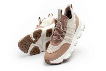 Naklejka premium A pair of sneakers sitting on a clean white surface