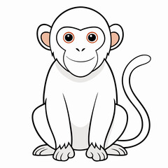 White Monkey with Blue Sky Background art vector illustration