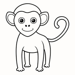 White Monkey with Blue Sky Background art vector illustration