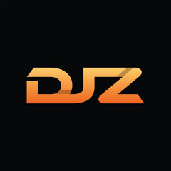 Initial DJZ Modern Geometric Business Creative Technology Simple Logo
