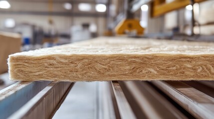 Industrial mineral wool insulation in production